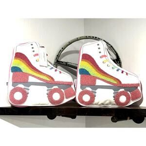 Cupcakes and Cashmere Roller Skate Pillows SET of Two RARE